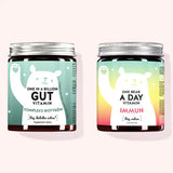 Zestaw Duet dla jelit i układu odpornościowego 2 składający się z One in a Billion Gut witamin i One Bear a Day witamin z Bacillus coagulans i kompleksem multiwitaminowym od Bears with Benefits.