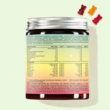 Oto tył opakowania Multivitamin Complex One Bear A day z witaminą C. Znajdują się na nim informacje o wartościach odżywczych i lista składników produktu.