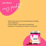 Oto jak działają Oh Yeah Libido Bears z Maca: Selen przyczynia się do prawidłowego tworzenia plemników, a cynk przyczynia się do prawidłowej płodności i reprodukcji.