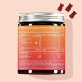 Oto tył opakowania Beach Guard Sun Bears with Red Orange Complex. Pokazuje informacje o wartościach odżywczych i listę składników produktu.