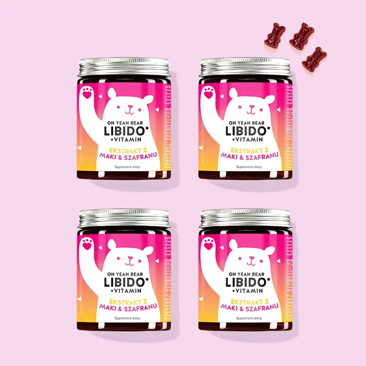Oh Yeah Libido Vitamins with Maca od Bears with Benefits jako 80-dniowa kuracja.